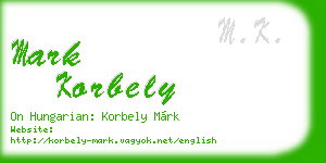 mark korbely business card